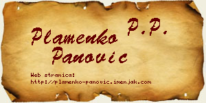 Plamenko Panović vizit kartica